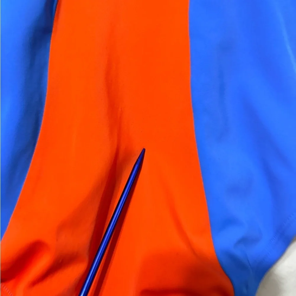 Hanna Andersson Little Girls 6-7 Color Block Blue and‎ Red One Piece Swimsuit